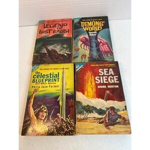 Vintage Ace Double Sci-Fi Paperback Book Lot Andre Norton Philip Jose Farmer 4pc